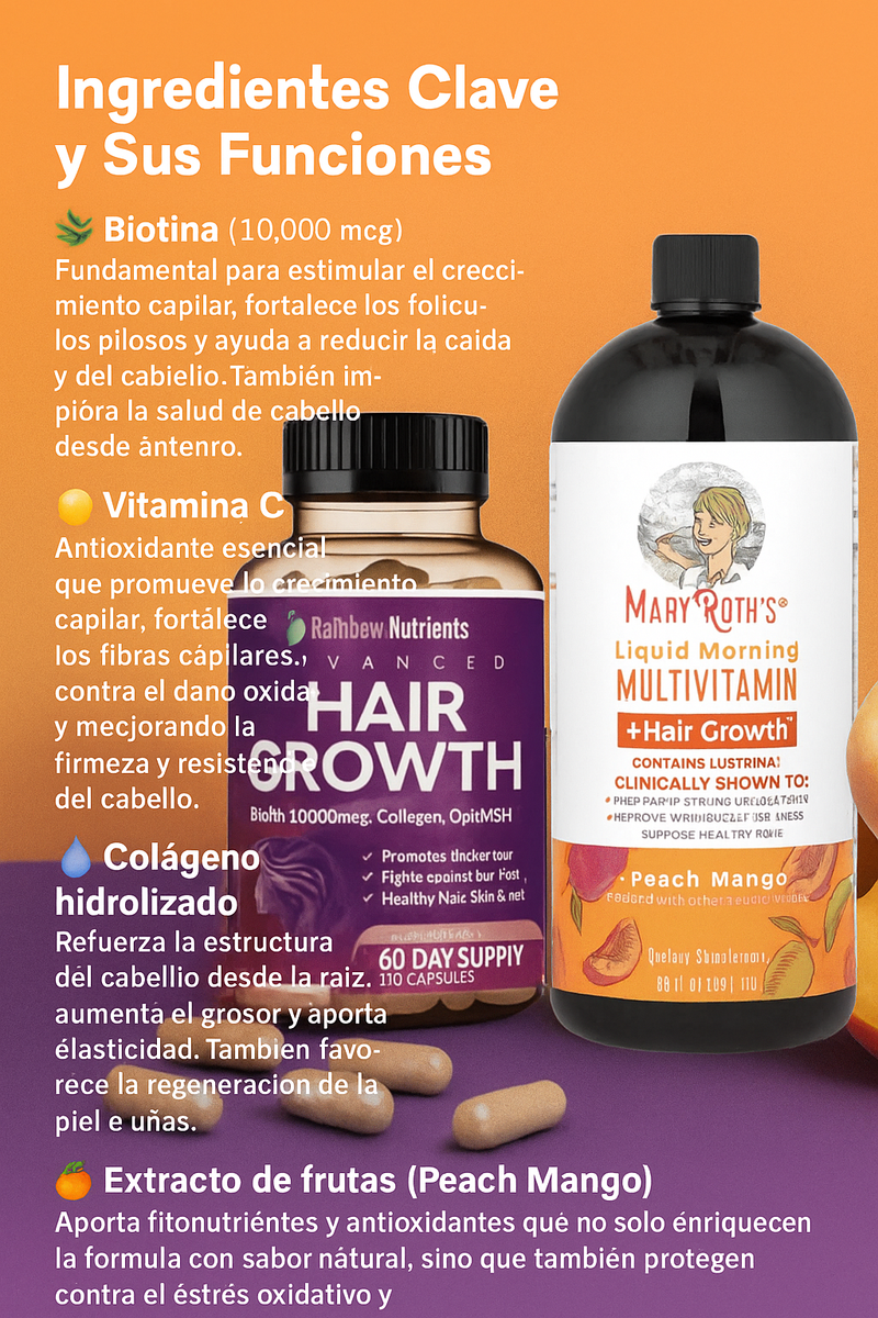✨“Combo Tratamiento Crecimiento Plus”✨  Mary Ruth + Hair Growth